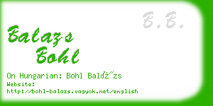 balazs bohl business card